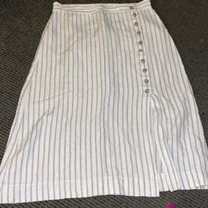 Madewell striped white and blue skirt